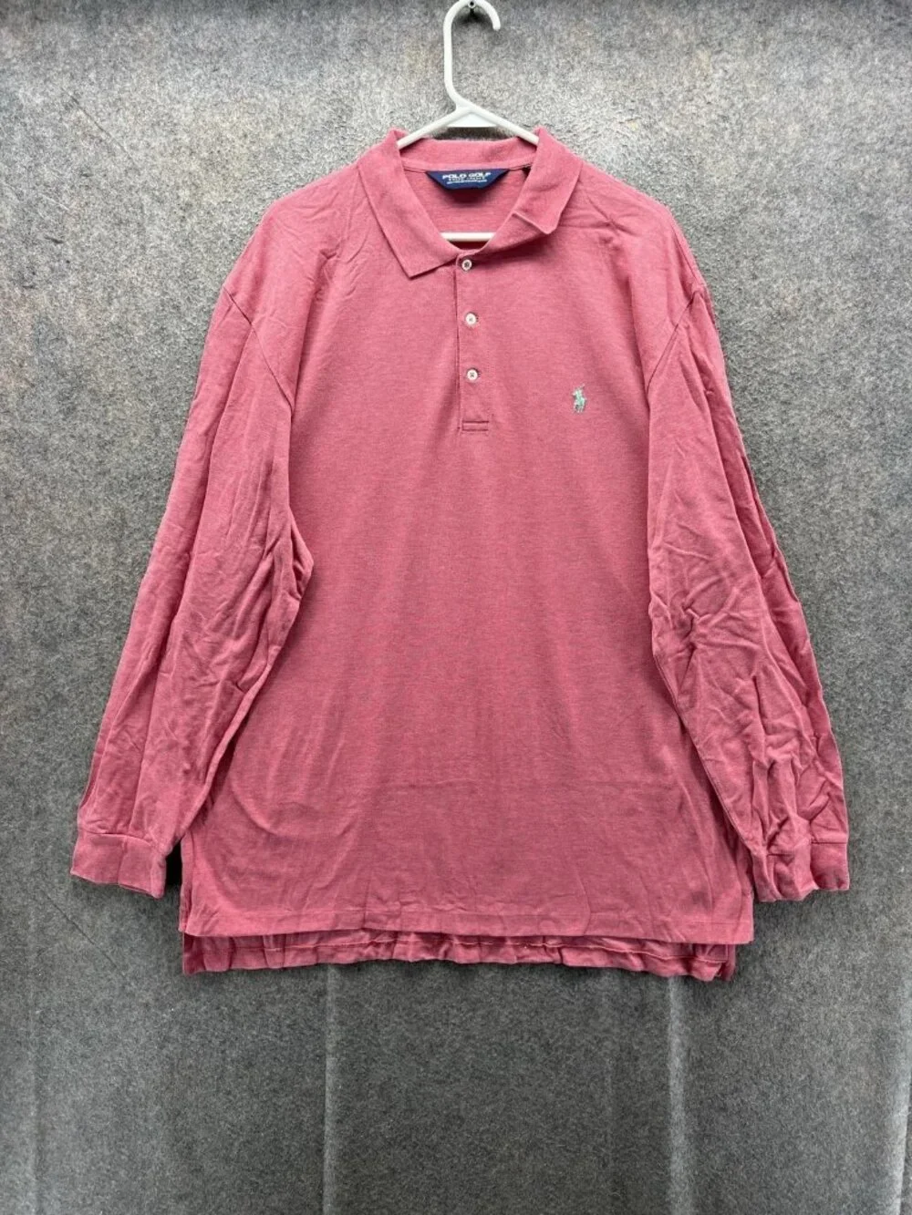 Polo Ralph Lauren Polo Shirt Men XL Red Pima Long Sleeve Rugby Vintage Golf